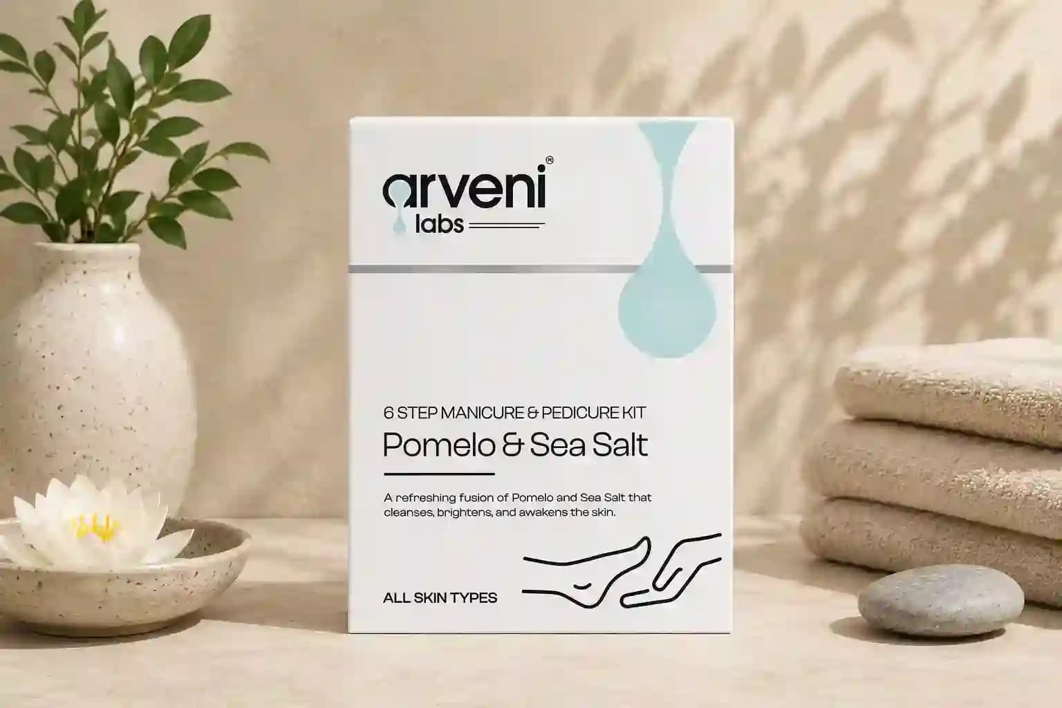 ARVENI LABS 6 Steps Manicure & Pedicure – Pomelo And Sea Salt